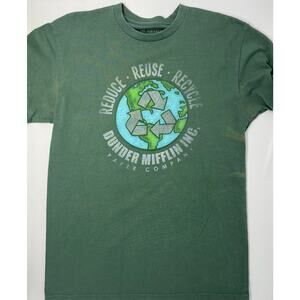 Dunder Mifflin Reduce, Reuse, Recycle Men's Tshirt size M PreOwned w/some fading